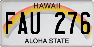 HI license plate FAU276