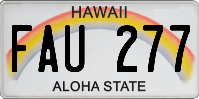 HI license plate FAU277