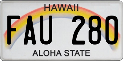 HI license plate FAU280
