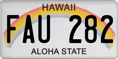 HI license plate FAU282