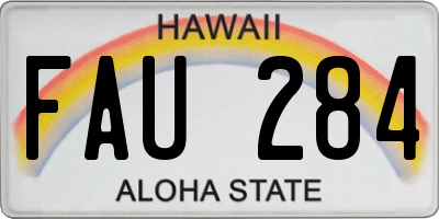 HI license plate FAU284