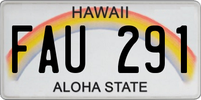 HI license plate FAU291