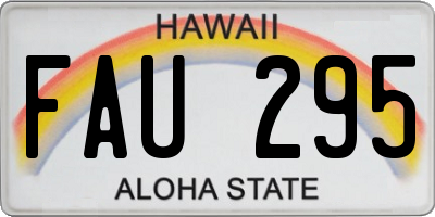 HI license plate FAU295