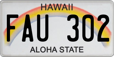HI license plate FAU302