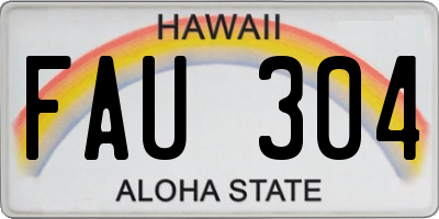 HI license plate FAU304