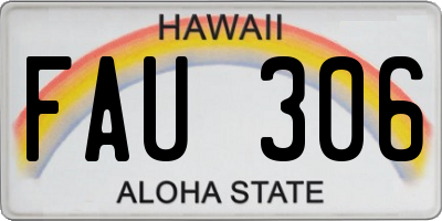 HI license plate FAU306