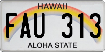 HI license plate FAU313