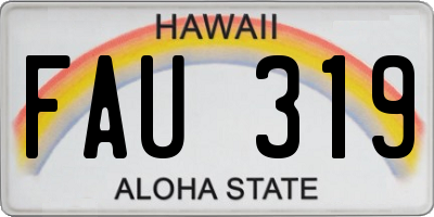 HI license plate FAU319