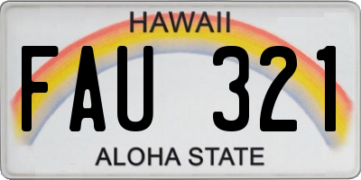 HI license plate FAU321