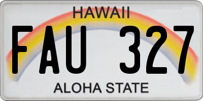 HI license plate FAU327