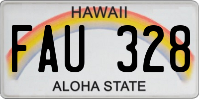 HI license plate FAU328