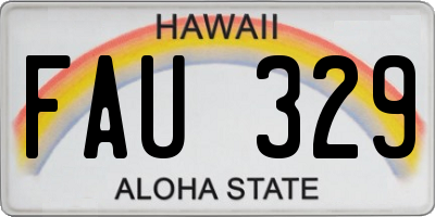 HI license plate FAU329