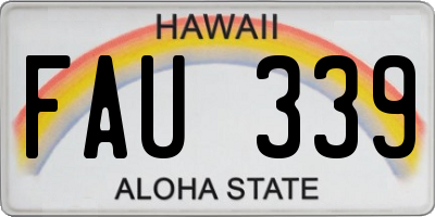 HI license plate FAU339
