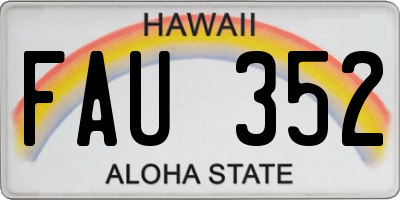 HI license plate FAU352