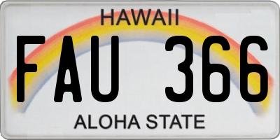 HI license plate FAU366
