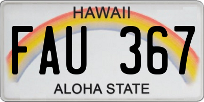 HI license plate FAU367