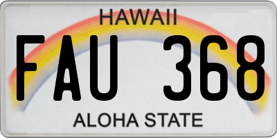 HI license plate FAU368