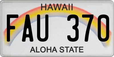 HI license plate FAU370