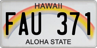 HI license plate FAU371