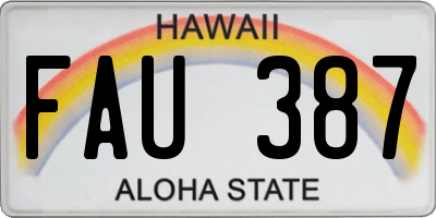 HI license plate FAU387