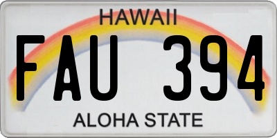 HI license plate FAU394