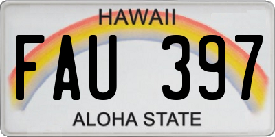 HI license plate FAU397