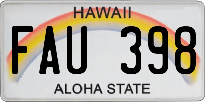 HI license plate FAU398