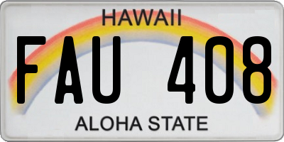 HI license plate FAU408