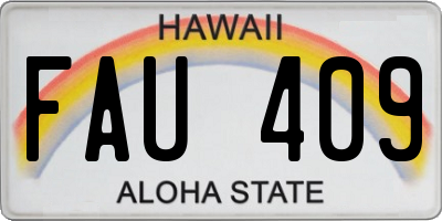 HI license plate FAU409