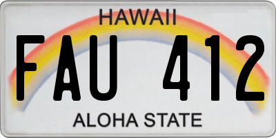 HI license plate FAU412