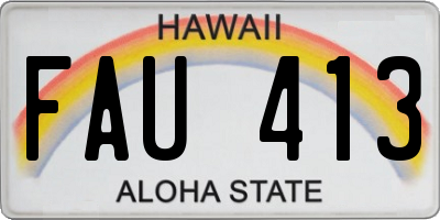 HI license plate FAU413