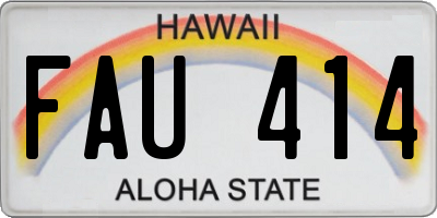HI license plate FAU414