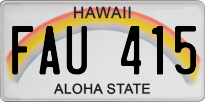 HI license plate FAU415