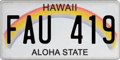 HI license plate FAU419