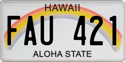 HI license plate FAU421