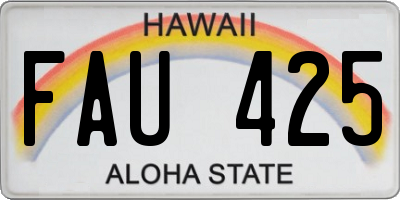 HI license plate FAU425