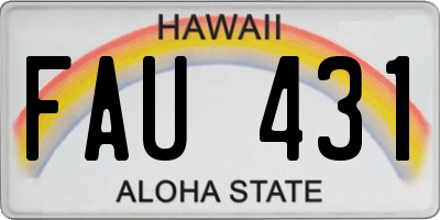 HI license plate FAU431