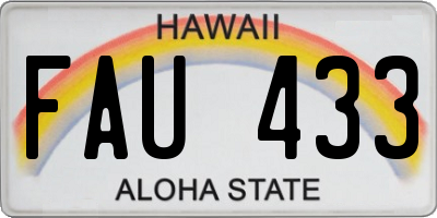 HI license plate FAU433