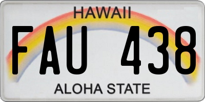 HI license plate FAU438