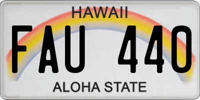 HI license plate FAU440