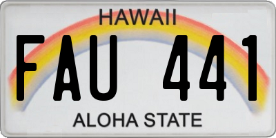 HI license plate FAU441