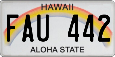 HI license plate FAU442