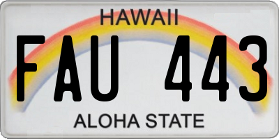 HI license plate FAU443