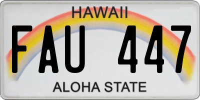 HI license plate FAU447