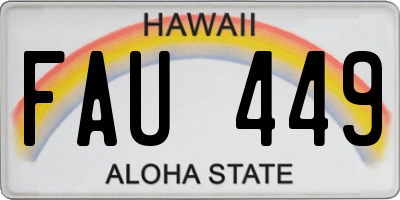 HI license plate FAU449