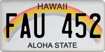HI license plate FAU452