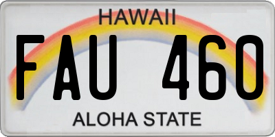 HI license plate FAU460