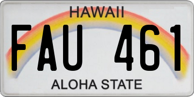 HI license plate FAU461
