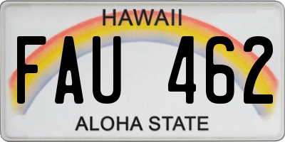 HI license plate FAU462