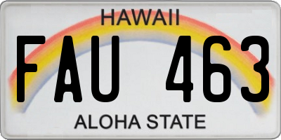 HI license plate FAU463